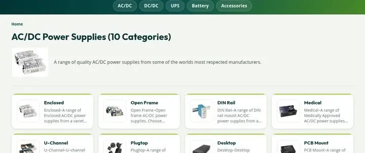 The AC/DC department page